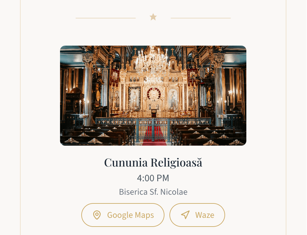Butoane de navigatie Google Maps si Waze integrate in invitatia digitala