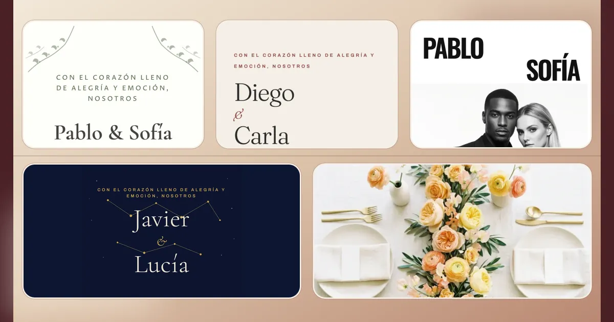 20 ejemplos de invitaciones de boda digitales para ver en el móvil