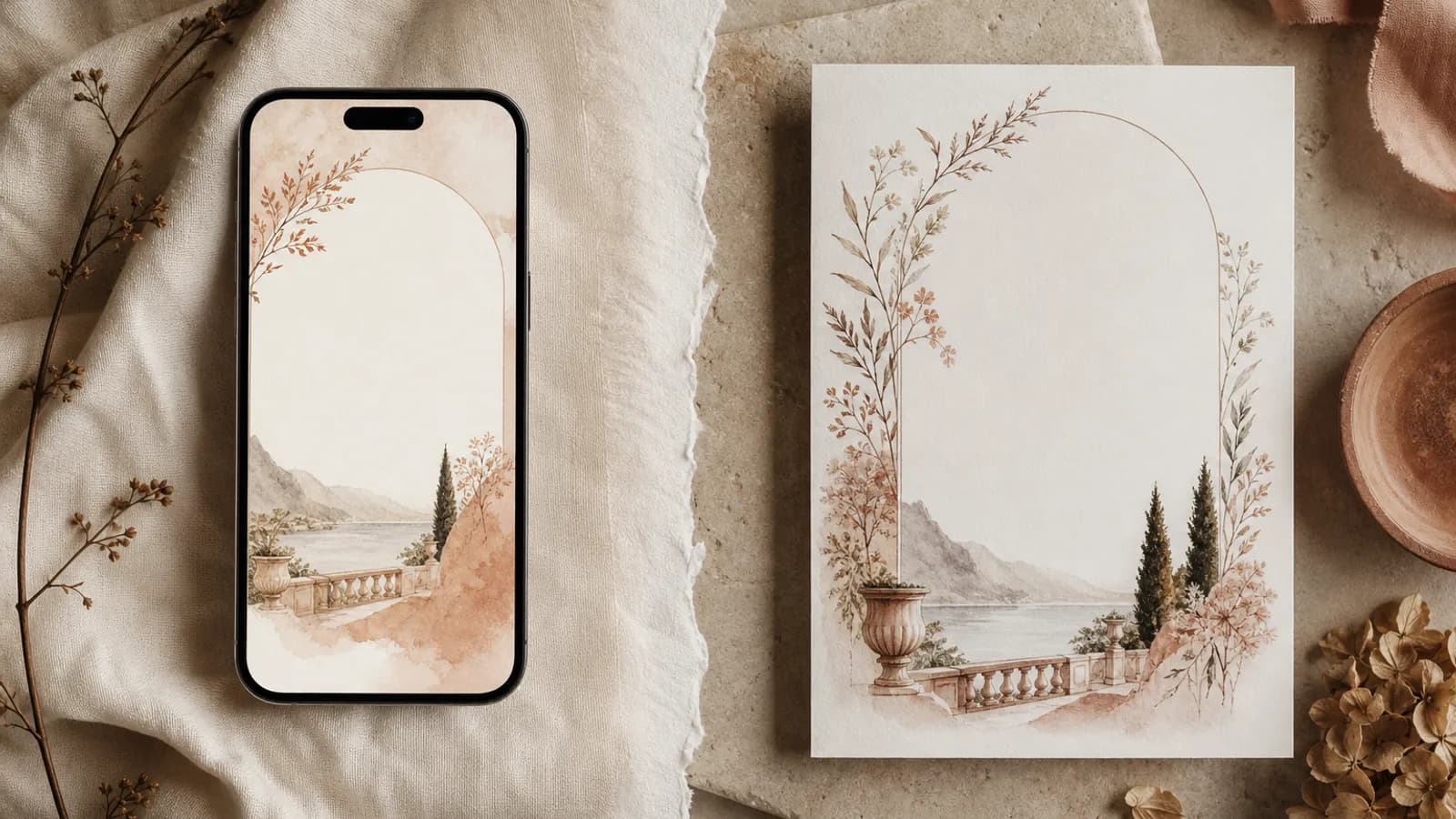 Comparatie intre o invitatie de nunta digitala pe telefon si una tiparita pe hartie