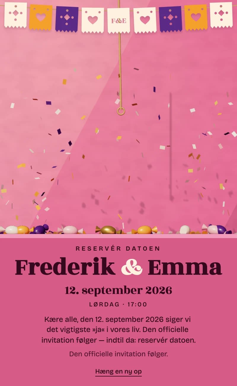 Forhåndsvisning af save the date-skabelonen The Piñata II