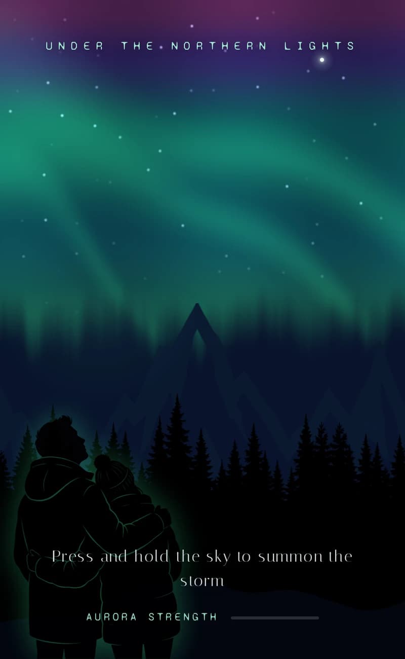 Northern Lights save the date template preview
