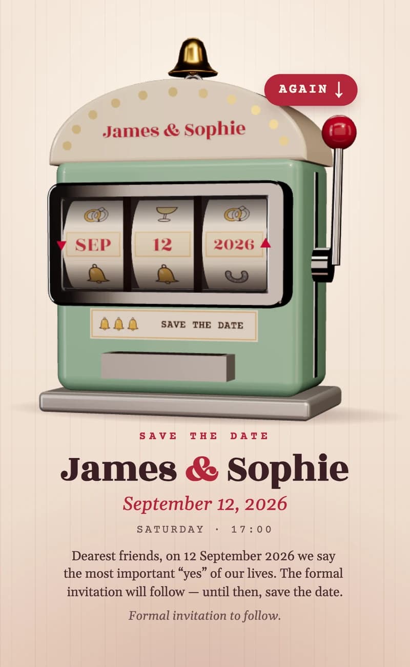 Lucky Date II save the date template preview