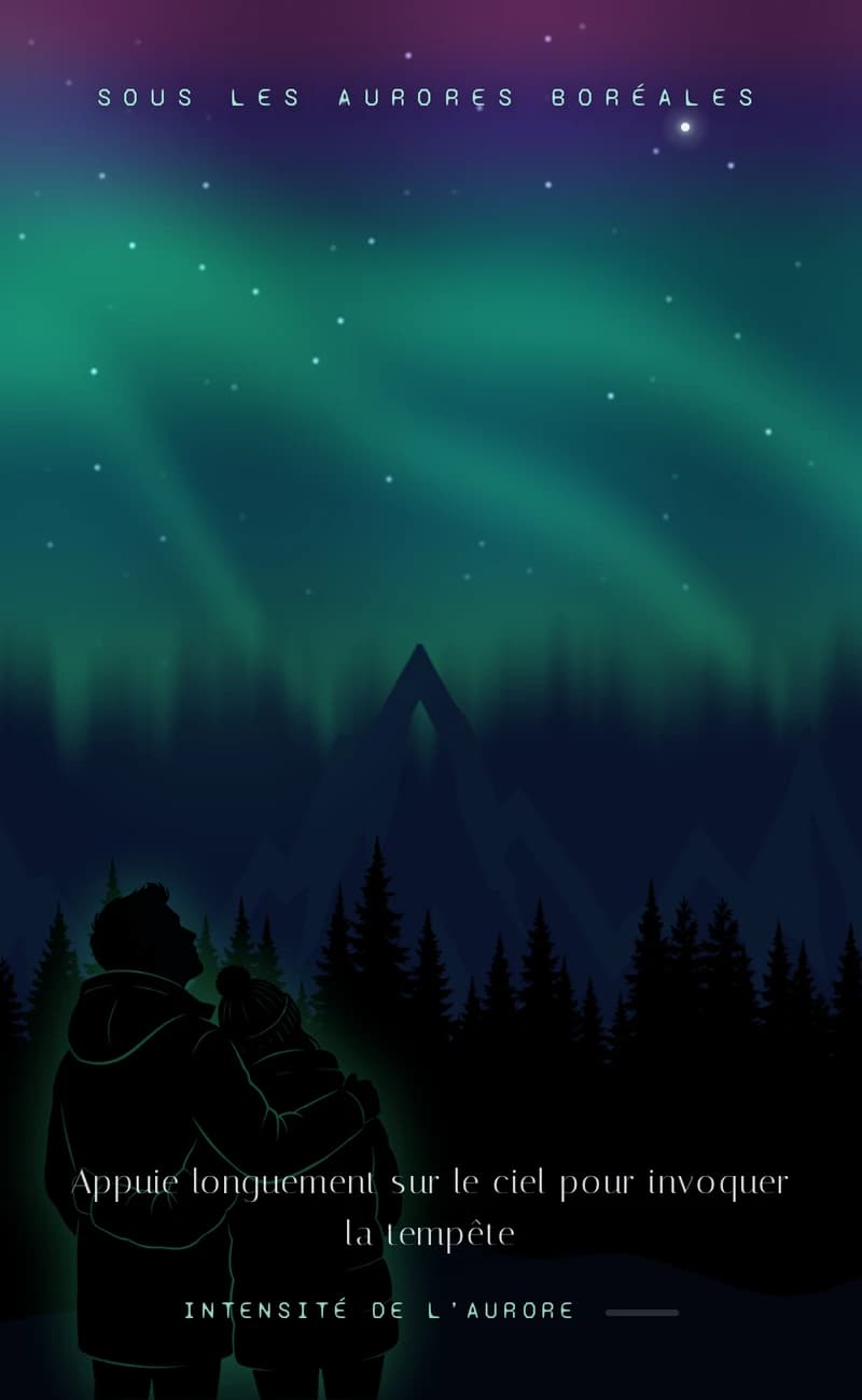 Aperçu du modèle de save the date Northern Lights