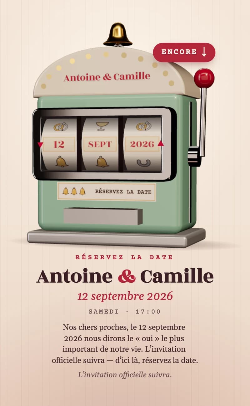 Aperçu du modèle de save the date Lucky Date II