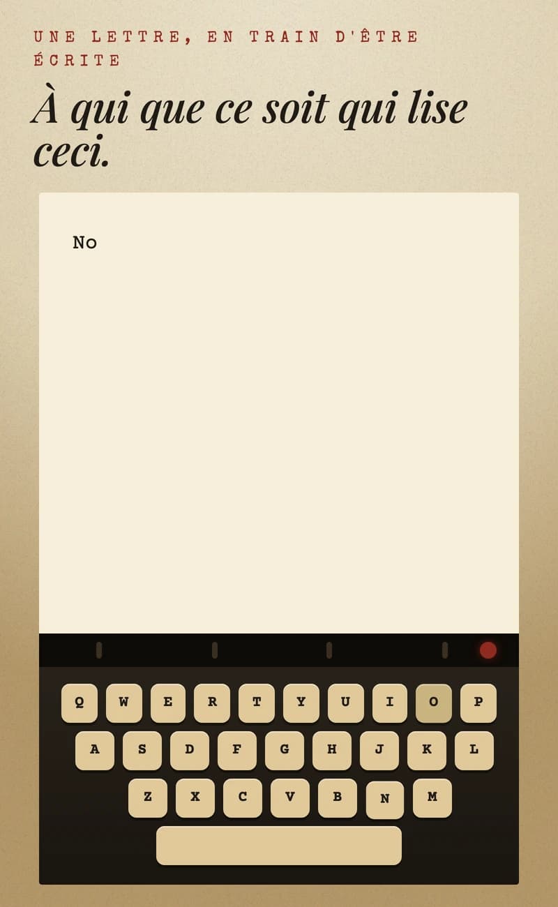 Lettre à la machine