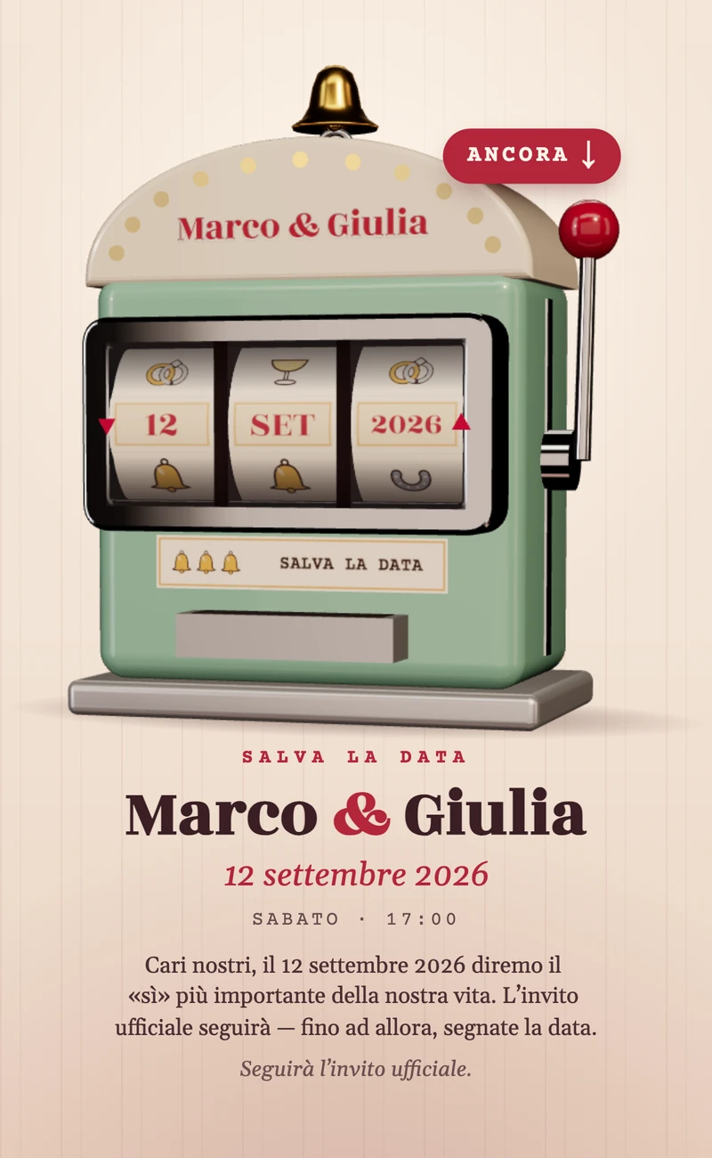 Anteprima del template save the date Lucky Date II