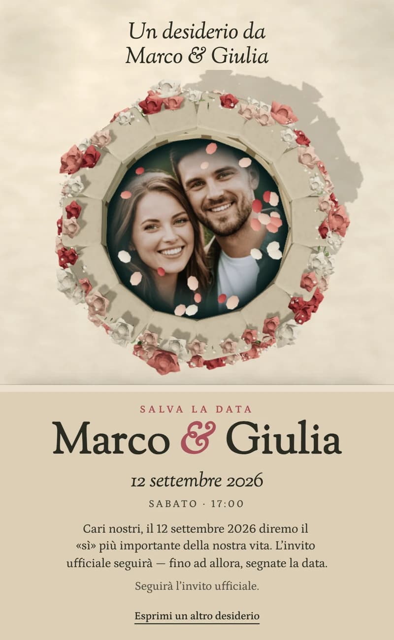 Anteprima del template save the date Wishing Well II