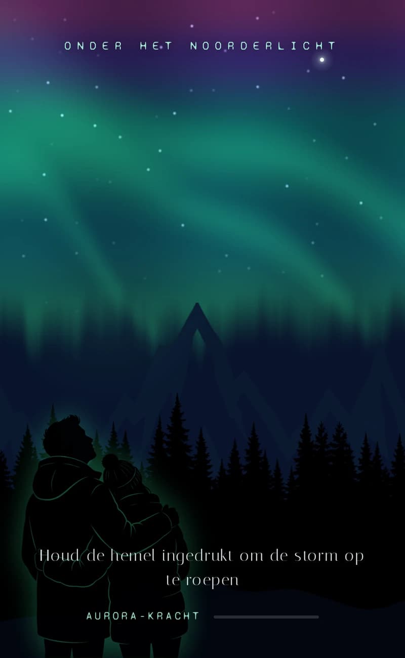 Voorbeeld van het save-the-date-template Northern Lights