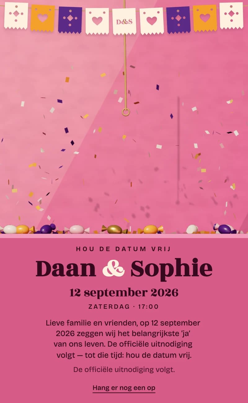 Voorbeeld van save-the-date-template The Piñata II