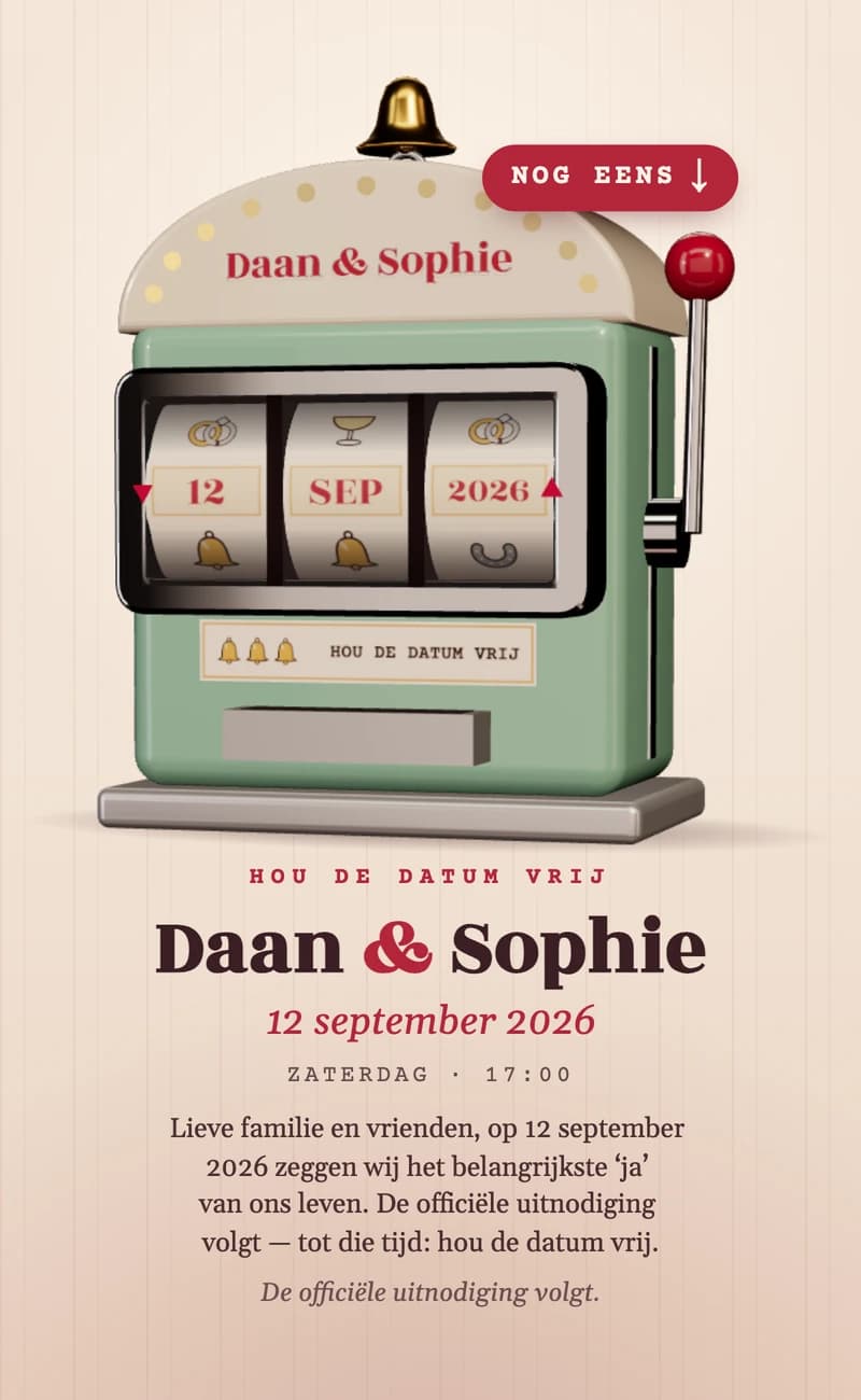 Voorbeeld van save-the-date-template Lucky Date II