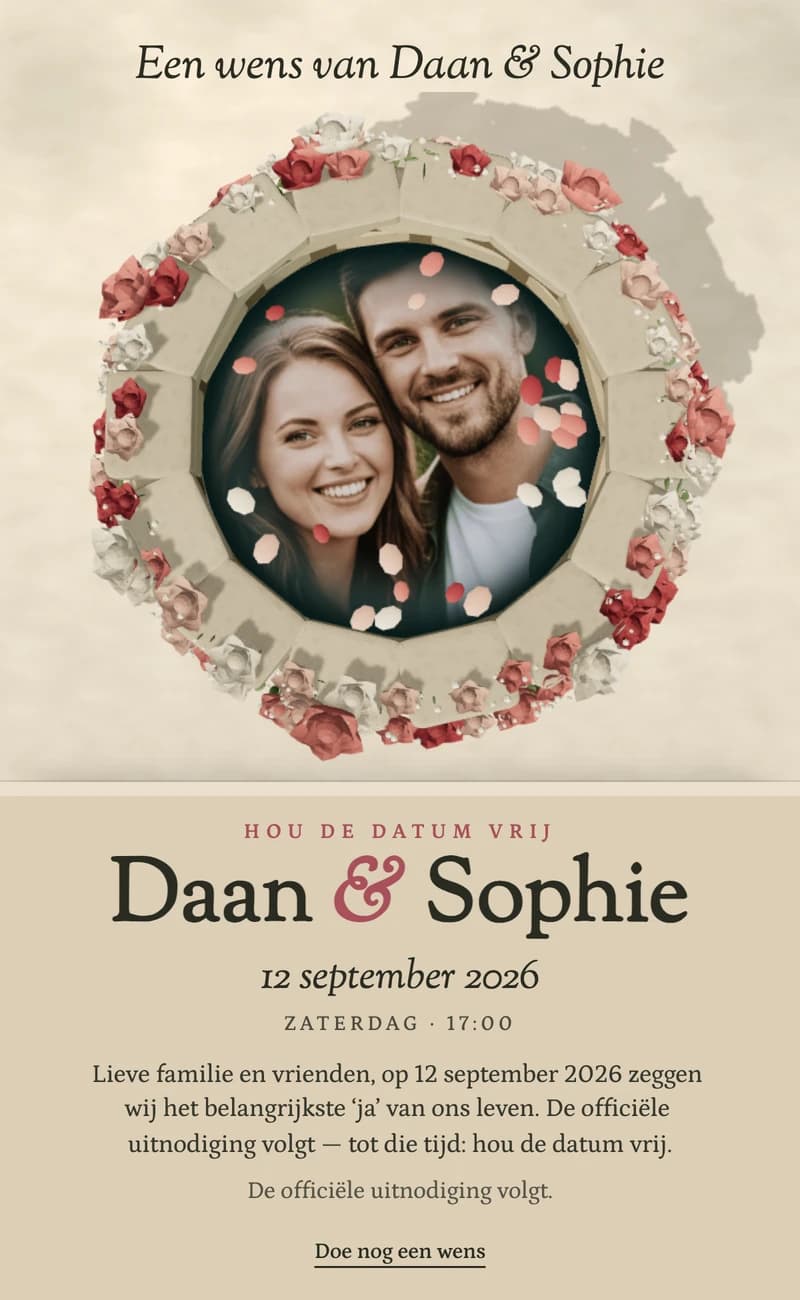 Voorbeeld van save-the-date-template Wishing Well II