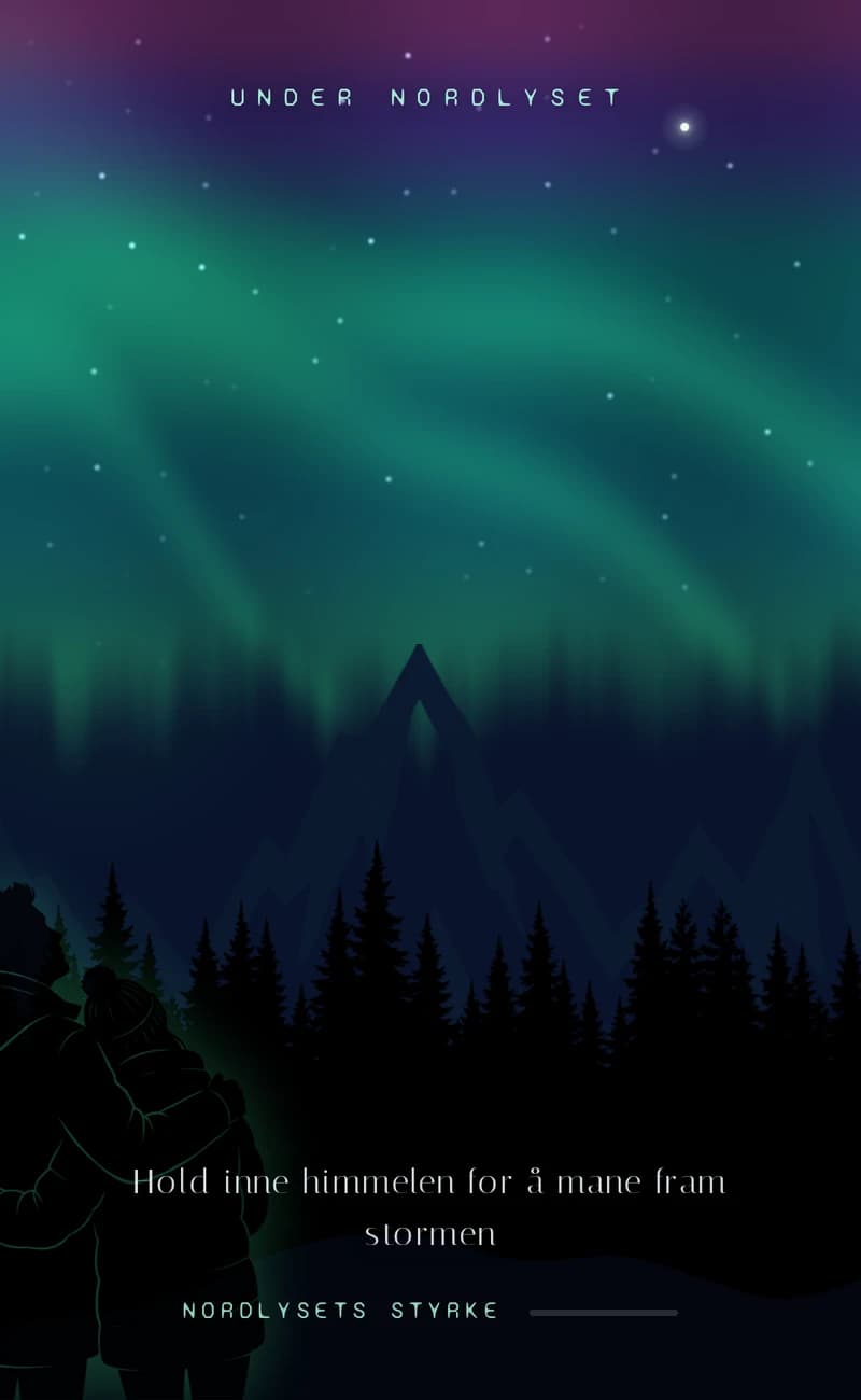 Forhåndsvisning av save the date-malen Northern Lights