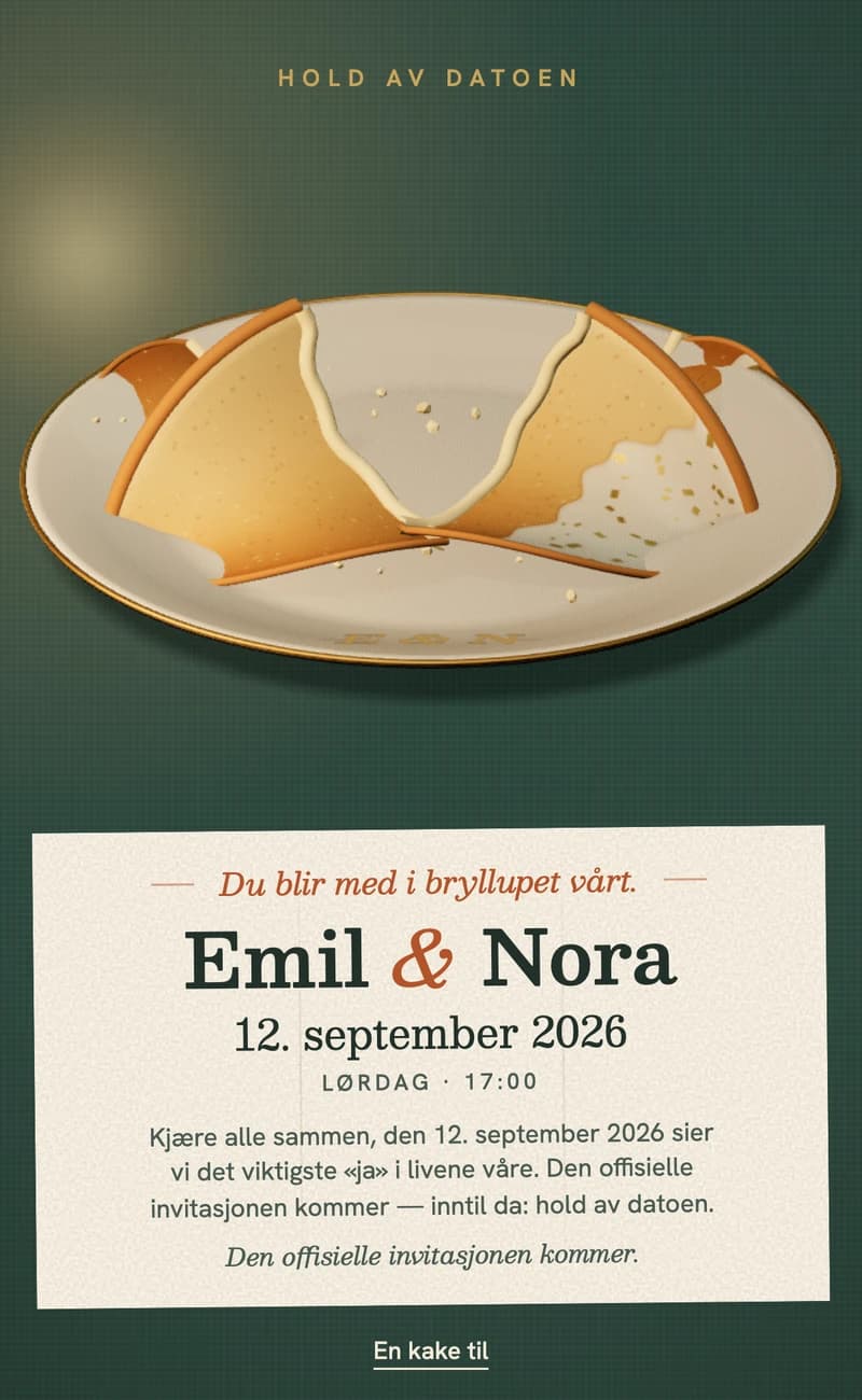 Forhåndsvisning av save the date-malen Fortune Cookie II