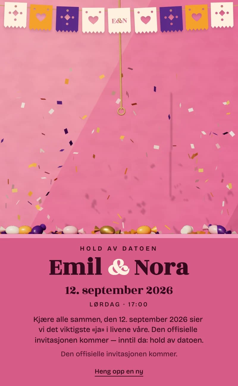 Forhåndsvisning av save the date-malen The Piñata II