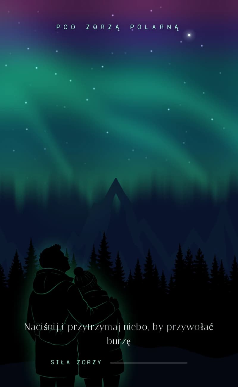 Podgląd szablonu save the date Northern Lights