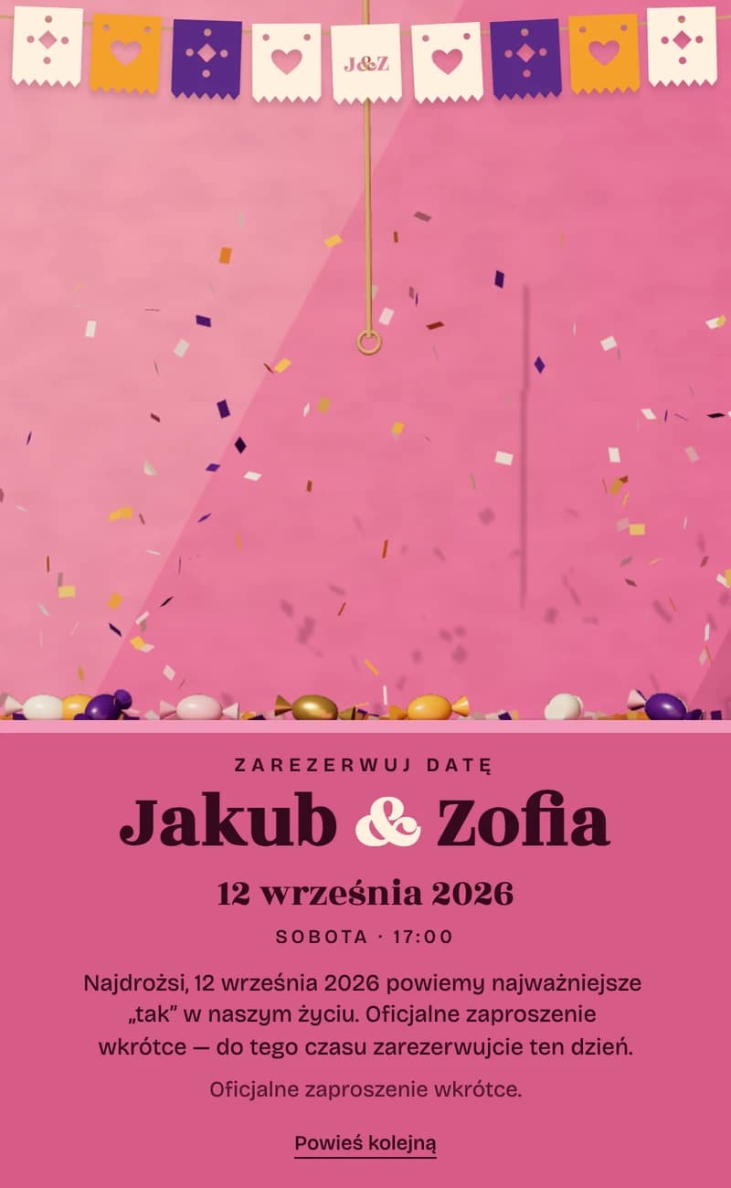 Podgląd szablonu save the date The Piñata II