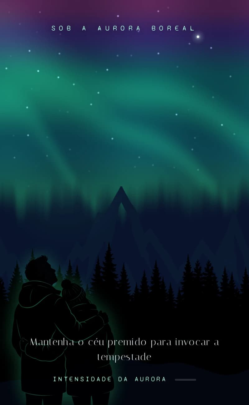 Pré-visualização do modelo de save the date Northern Lights
