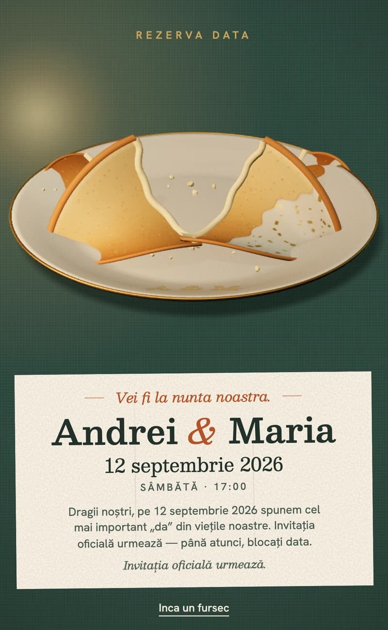 Previzualizare a modelului save the date Fortune Cookie II