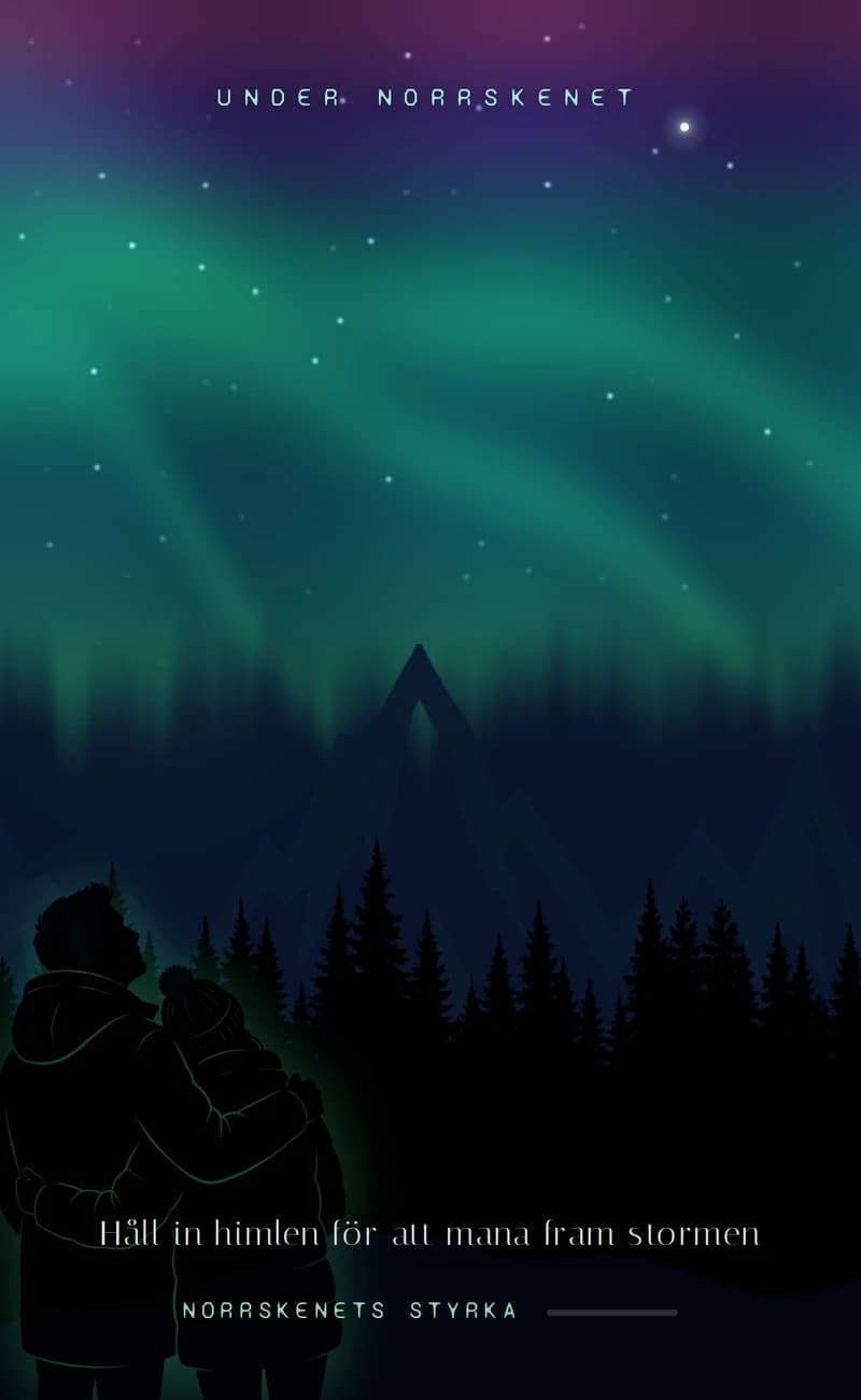 Förhandsvisning av save the date-mallen Northern Lights