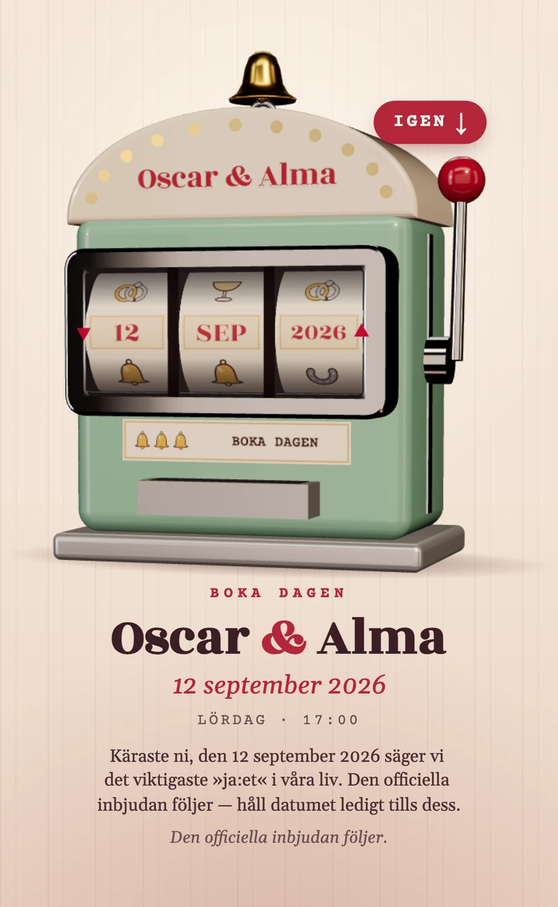 Förhandsvisning av save the date-mallen Lucky Date II