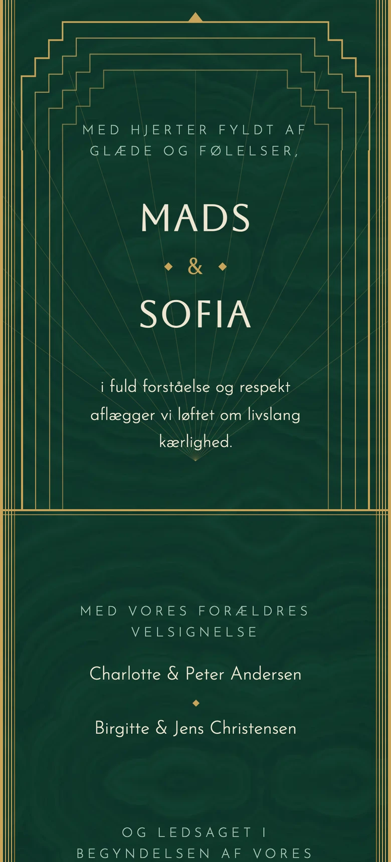 Forhåndsvisning af bryllupsinvitationen Art Deco II