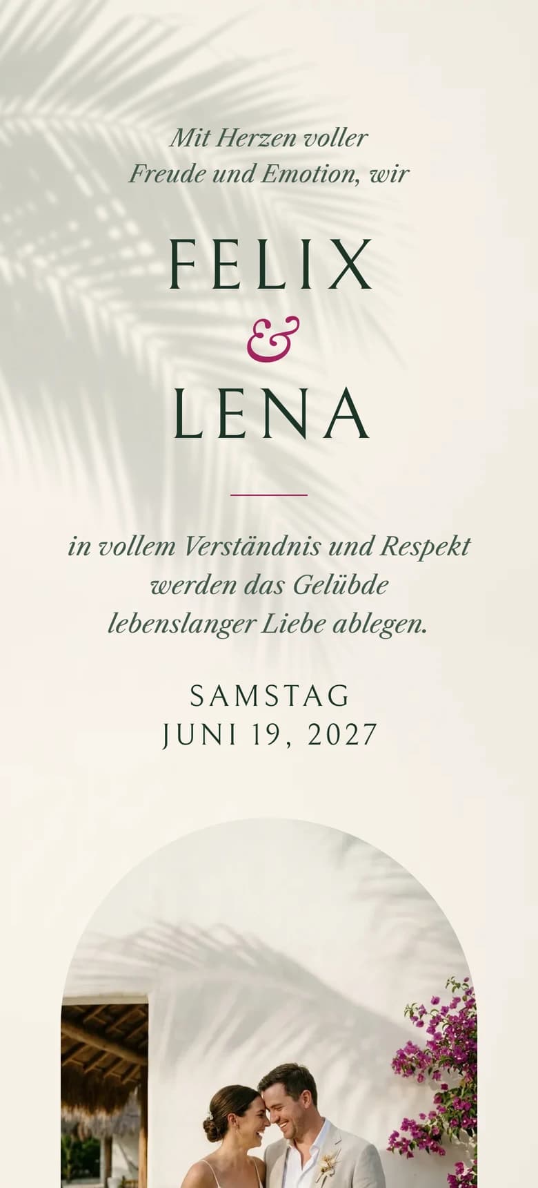 Vorschau der Hochzeitseinladungsvorlage Tropical Beach II
