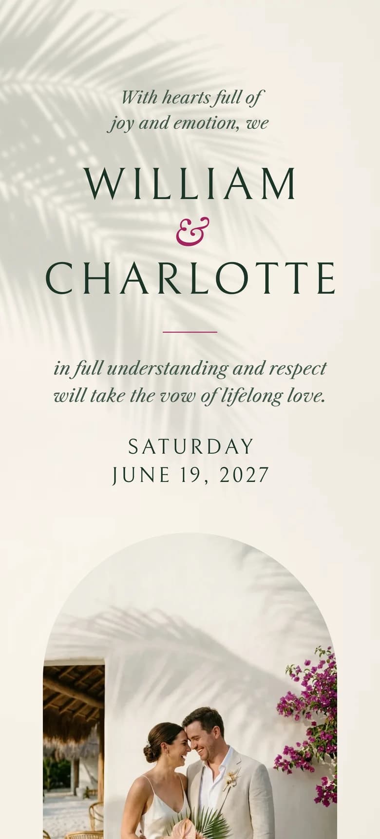 Tropical Beach II wedding invitation template preview