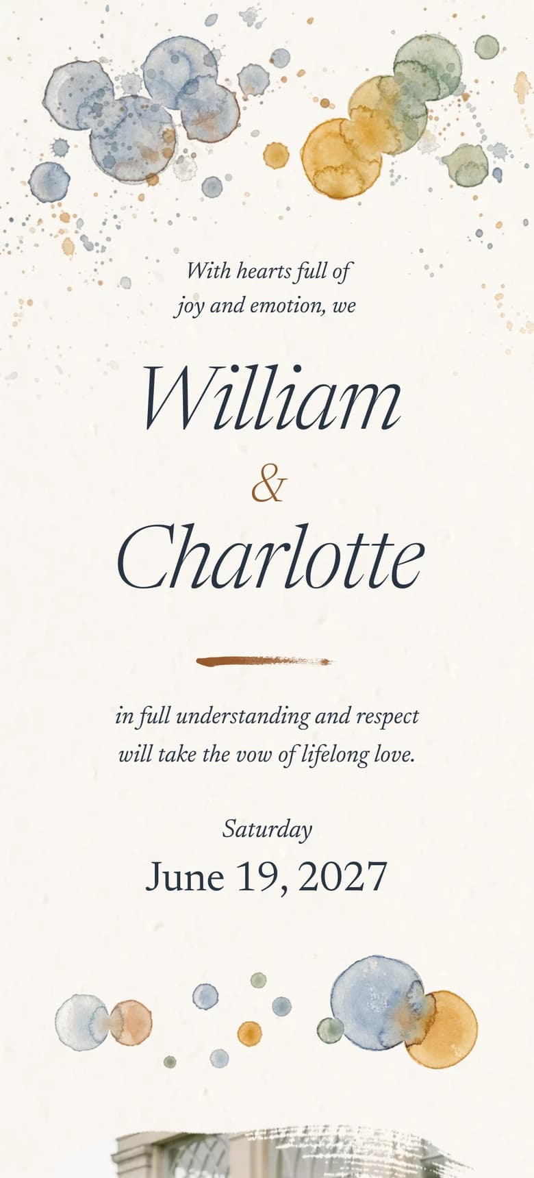 Watercolor II wedding invitation template preview