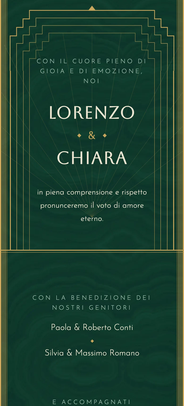 Anteprima del modello di invito di nozze Art Deco II