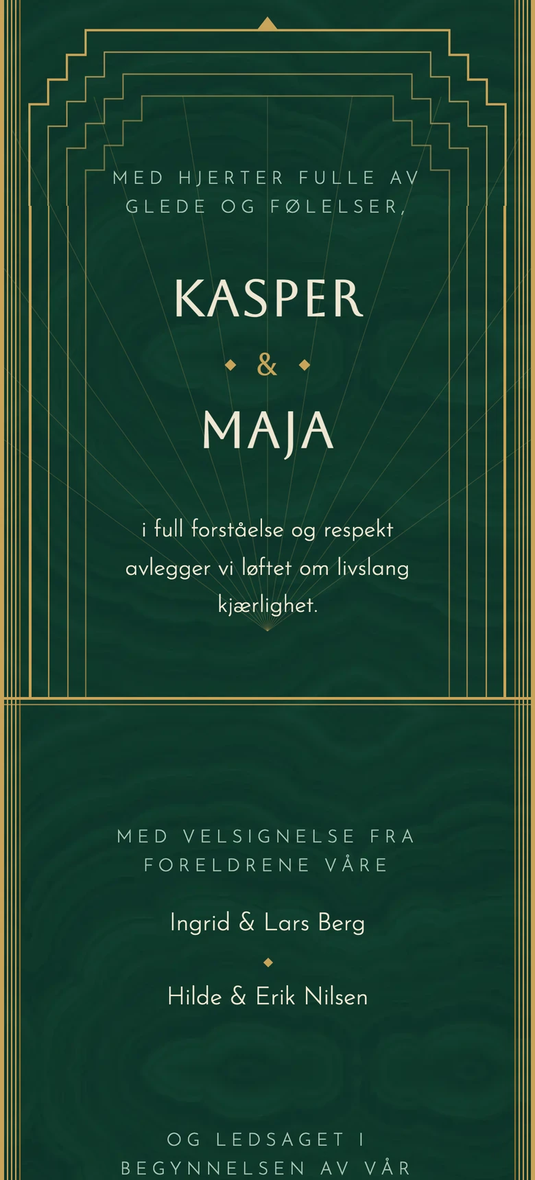 Forhåndsvisning av bryllupsinvitasjonen Art Deco II