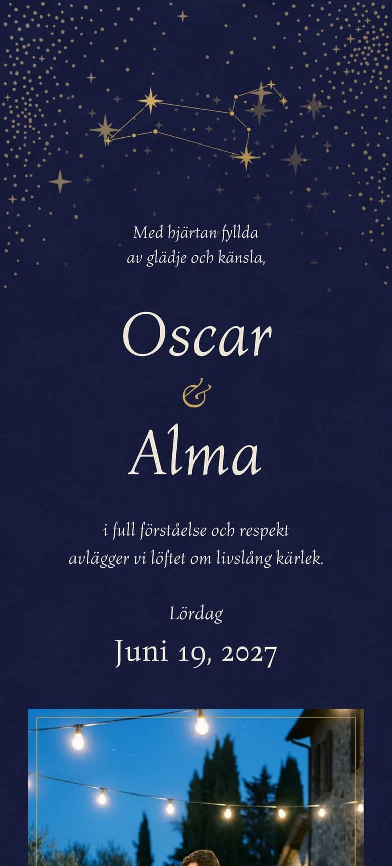 Förhandsvisning av bröllopsinbjudan Celestial II