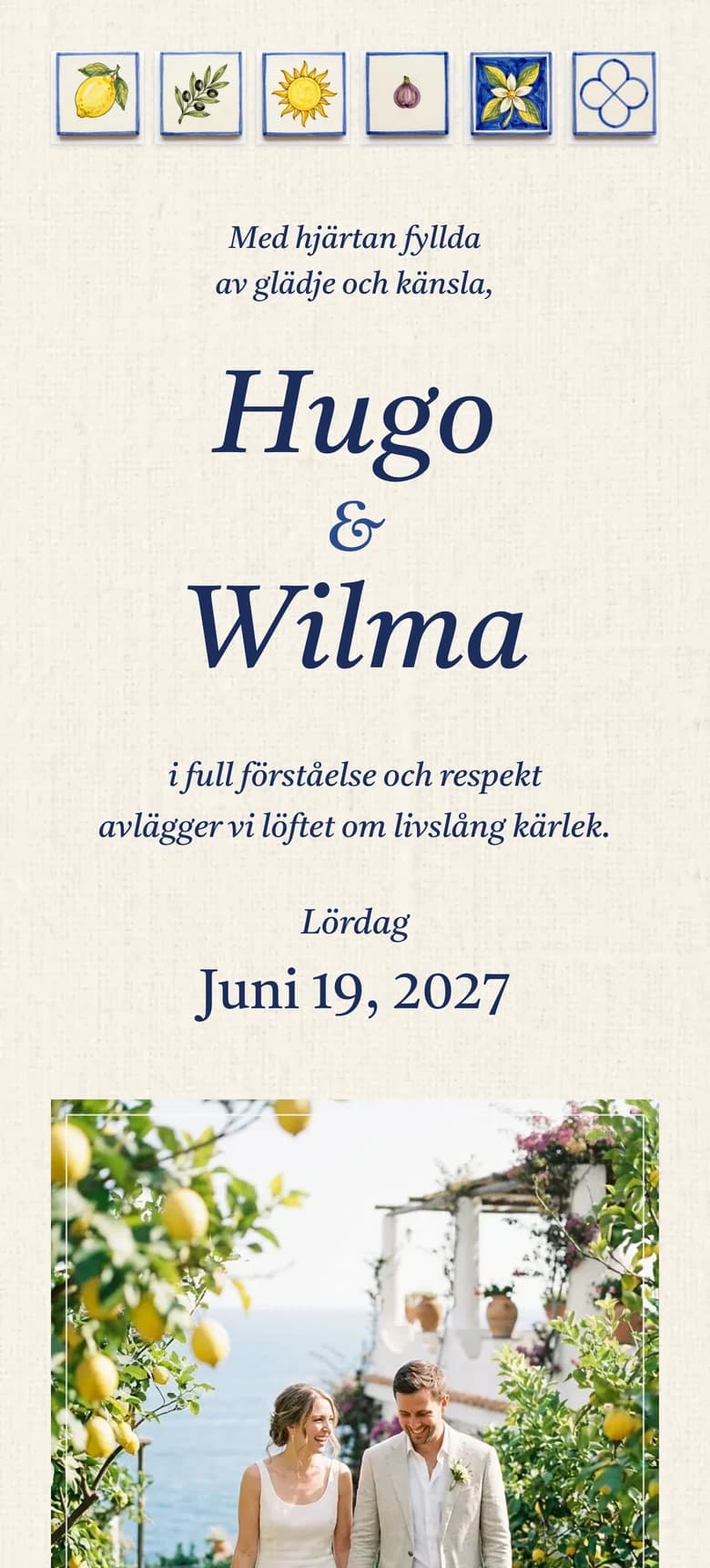 Förhandsvisning av bröllopsinbjudan Medelhavet II
