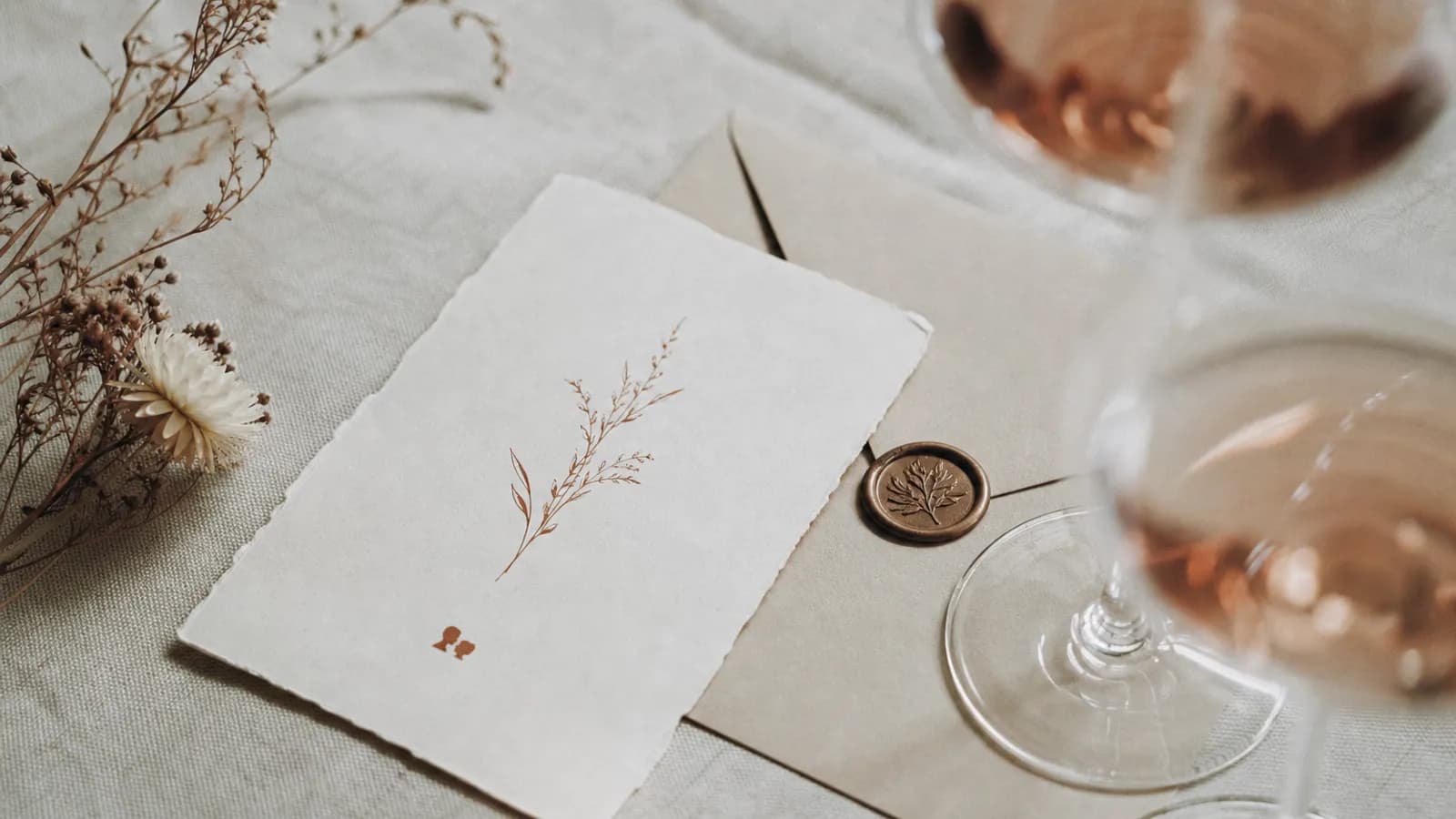 Invitación de boda con una nota discreta sobre celebración solo para adultos