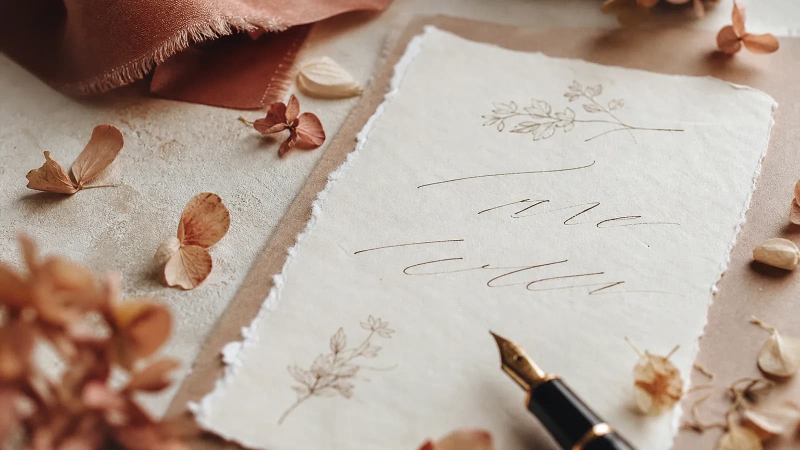 Ejemplo de texto de save the date sobre fondo de papel texturizado