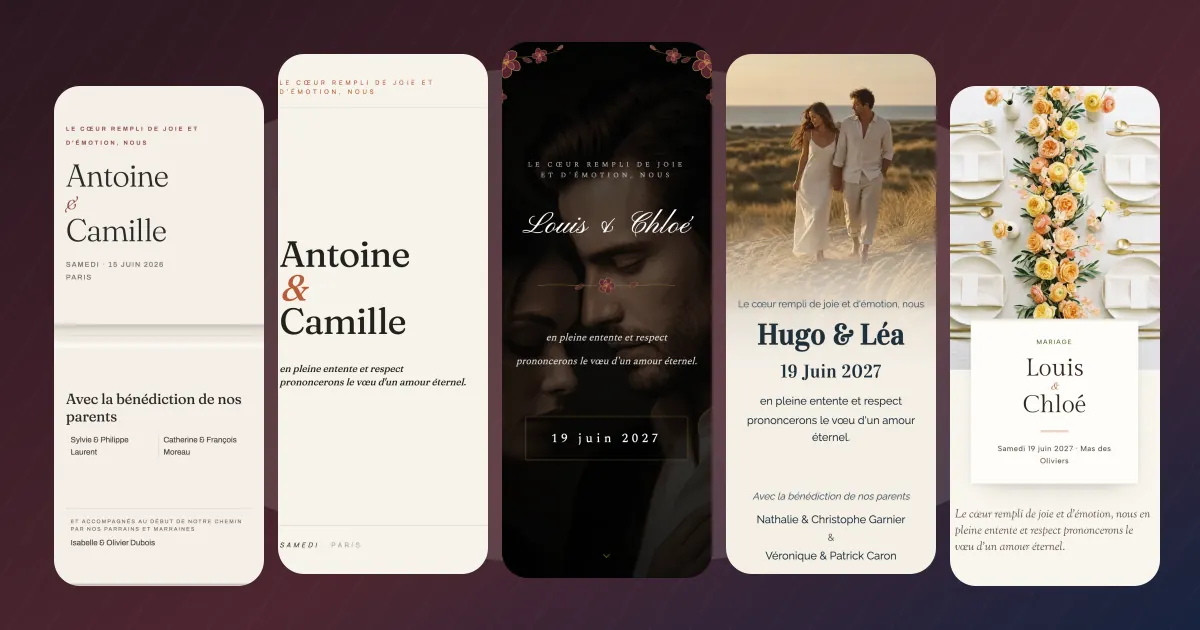 18 exemples de faire-part de mariage numériques à voir sur téléphone