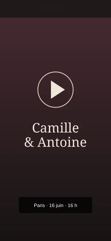 Maquette mobile d’une invitation vidéo sous-titrée