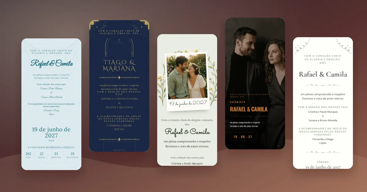 25 exemplos de convite digital de casamento para ver no celular