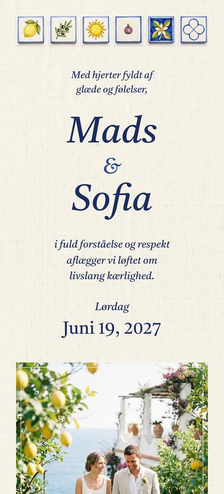 Forhåndsvisning af bryllupsinvitationen Middelhavet II