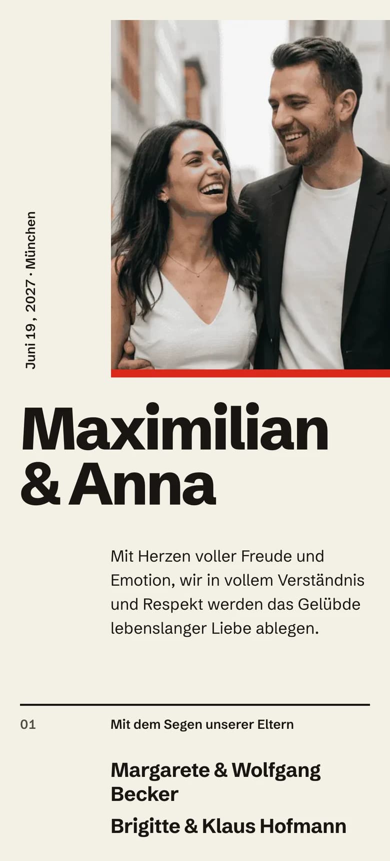 Vorschau der Hochzeitseinladungsvorlage Swiss Poster II