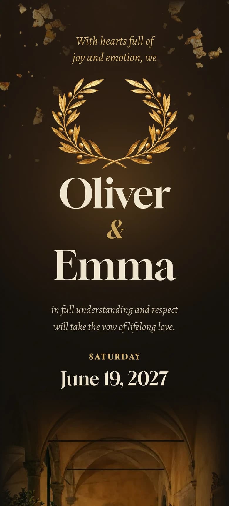 Aurelia II wedding invitation template preview