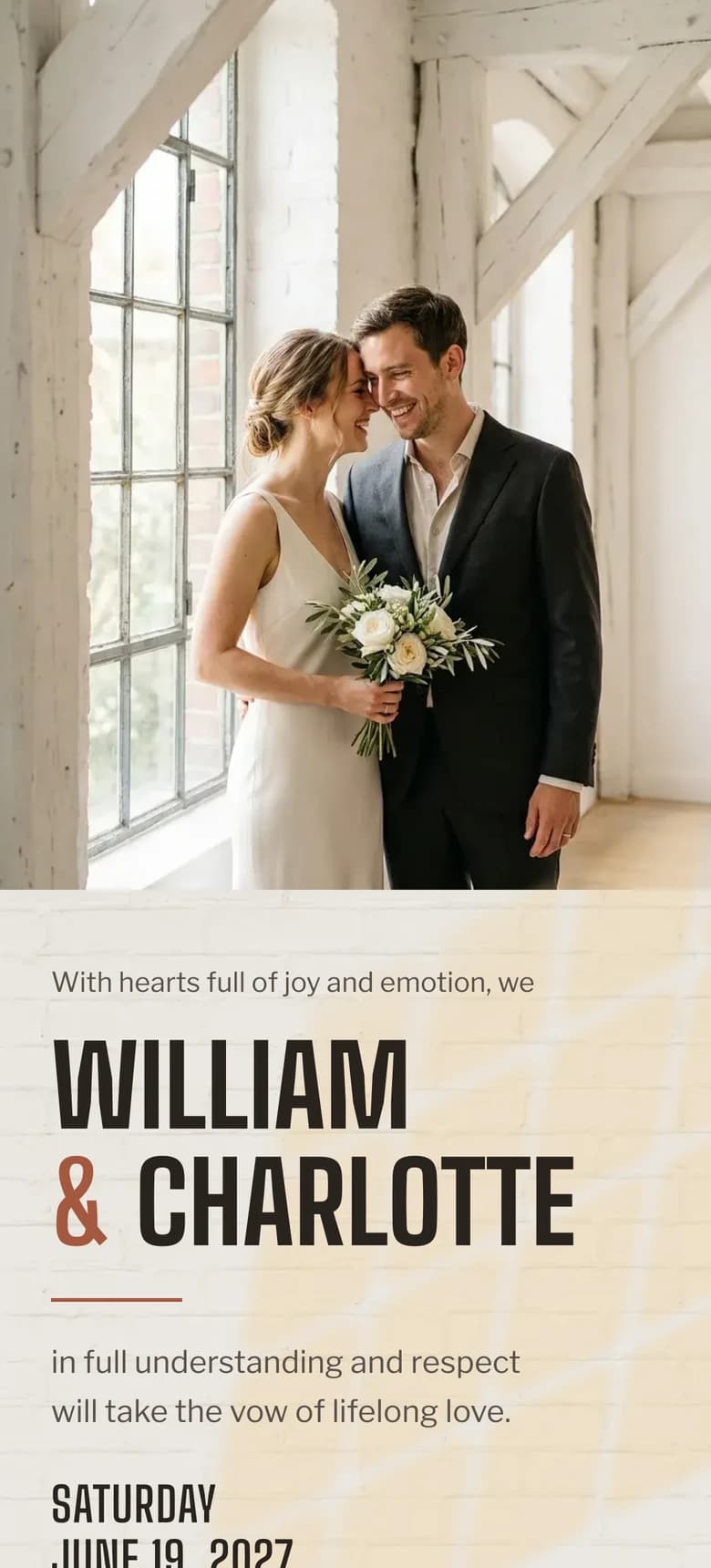 Urban Loft II wedding invitation template preview