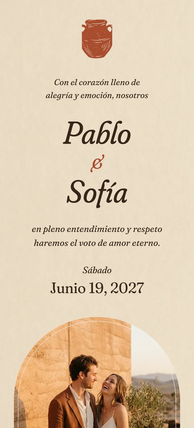 Vista previa de la plantilla de invitación de boda Boho Terracotta II