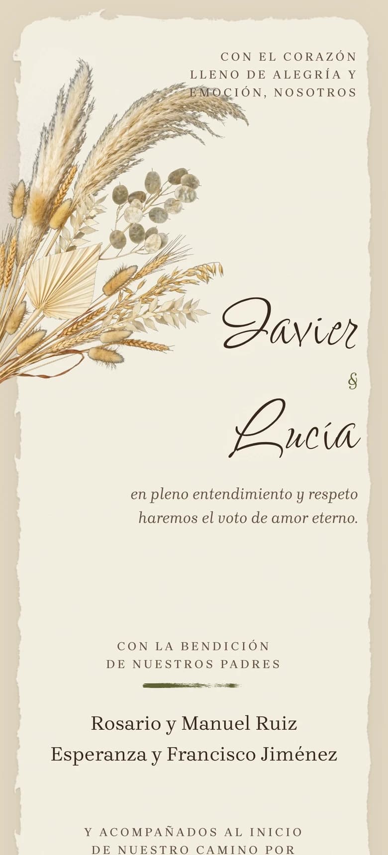 Vista previa de la plantilla de invitación de boda Rustic Bohemian II