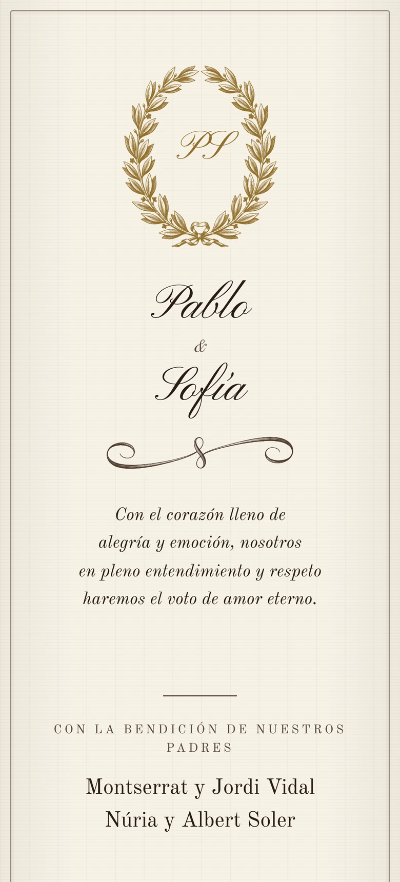 Vista previa de la plantilla de invitación de boda Vintage Elegance II