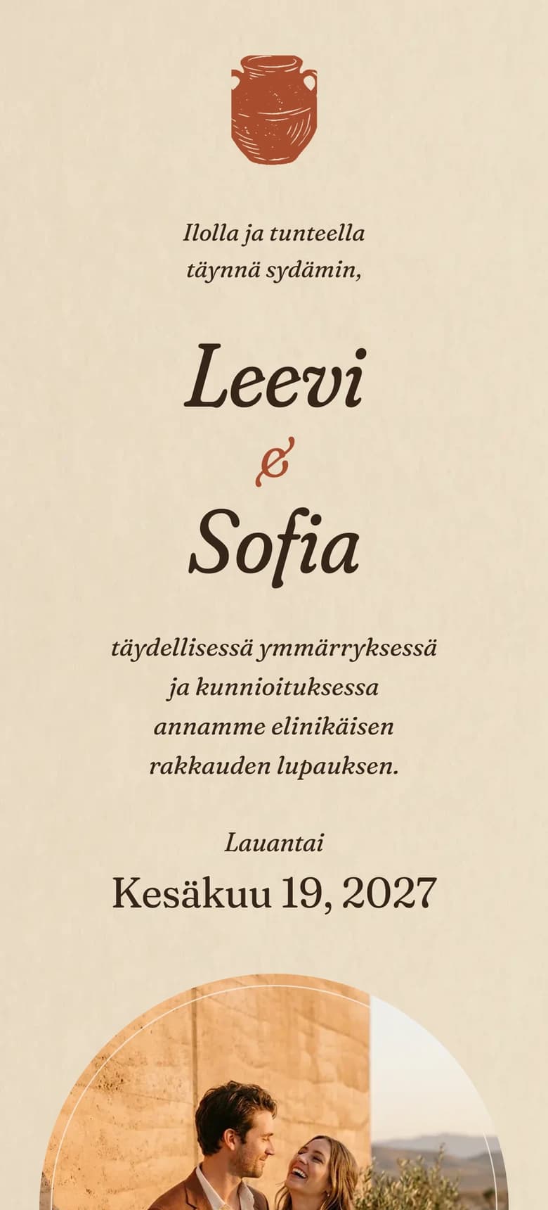 Esikatselu hääkutsupohjasta Boho Terracotta II