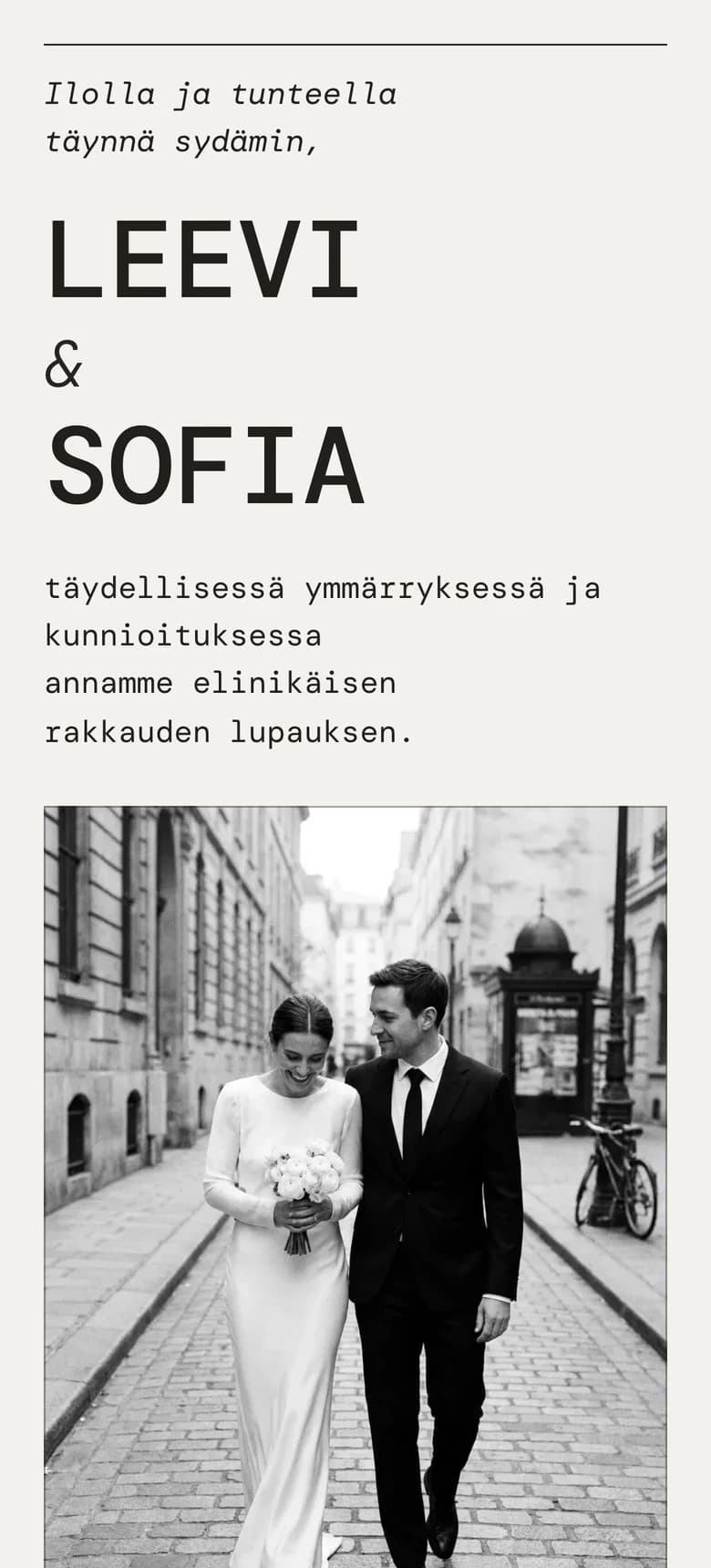 Esikatselu hääkutsupohjasta Editorial Mono II