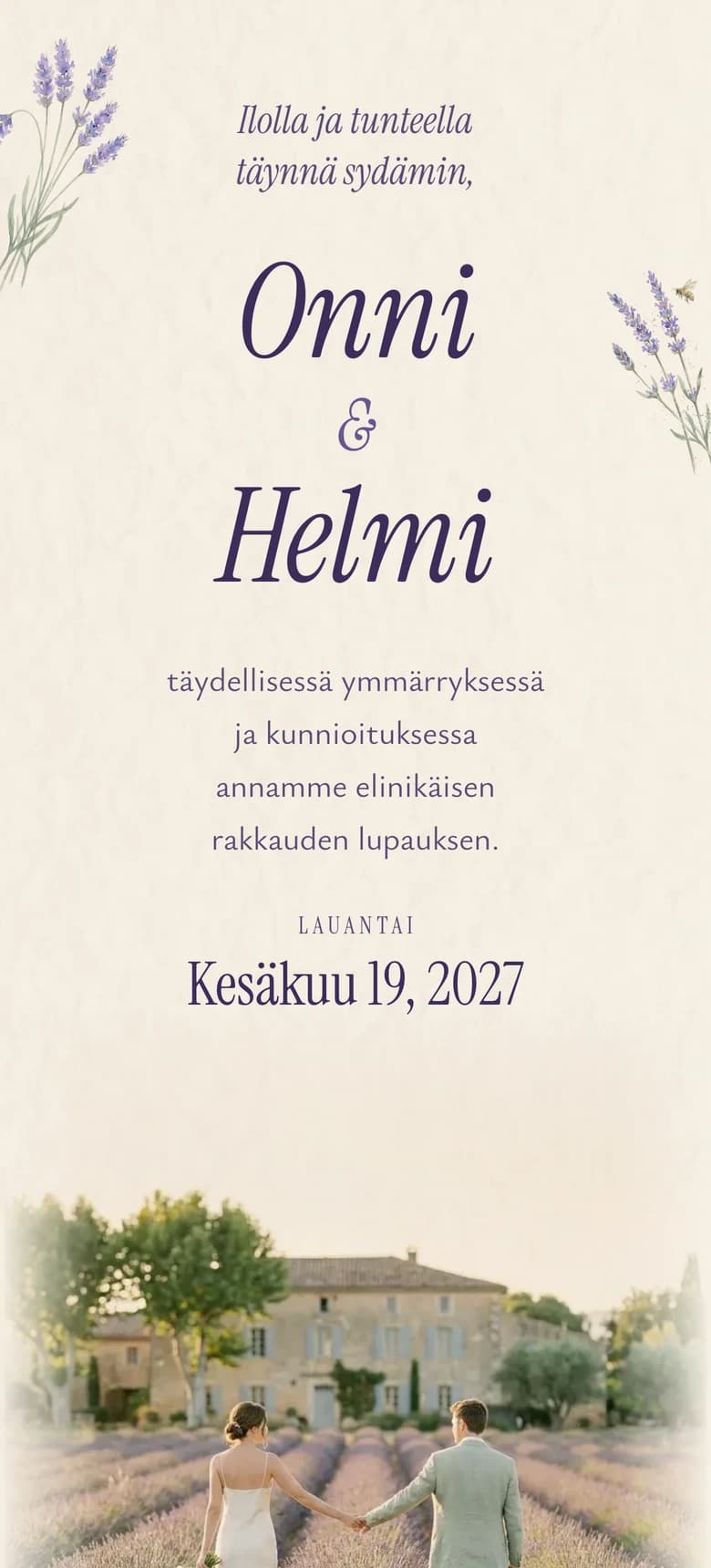 Esikatselu hääkutsupohjasta Provencal Lavender II