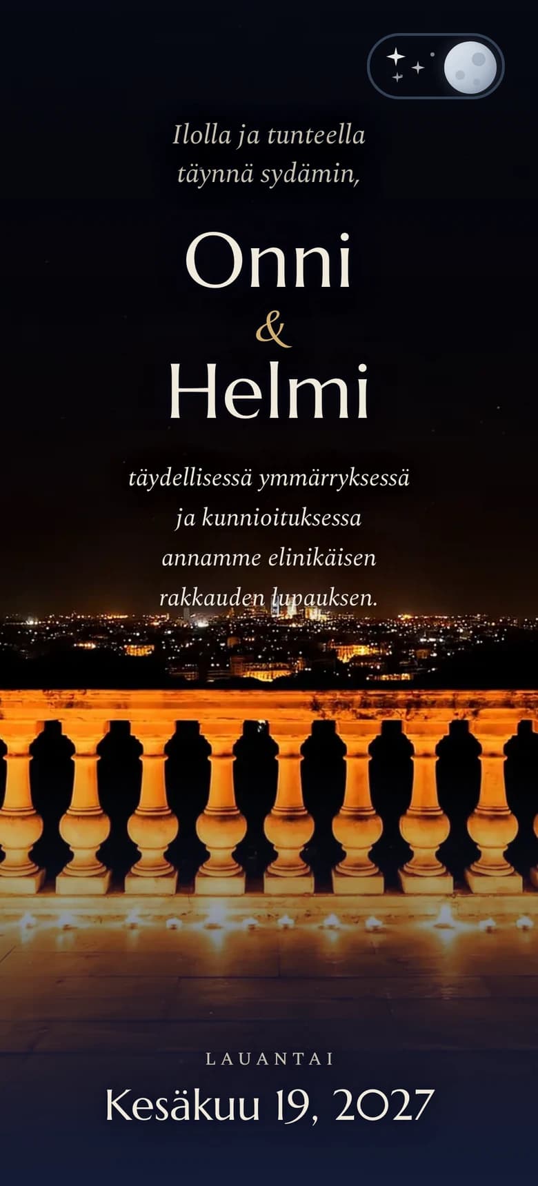 Esikatselu hääkutsupohjasta Royal Balcony II