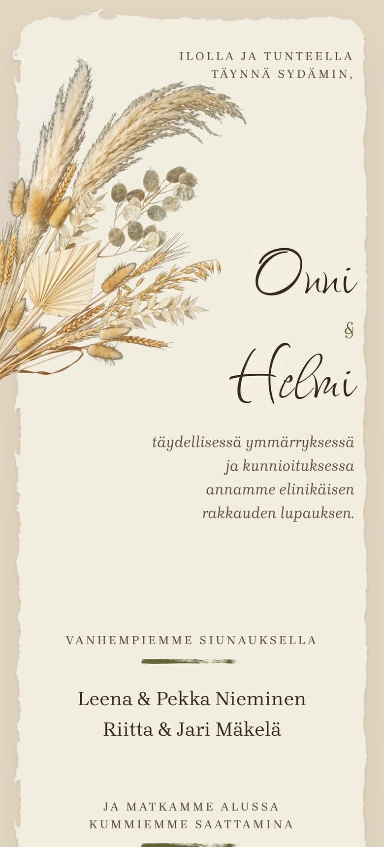 Esikatselu hääkutsupohjasta Rustic Bohemian II