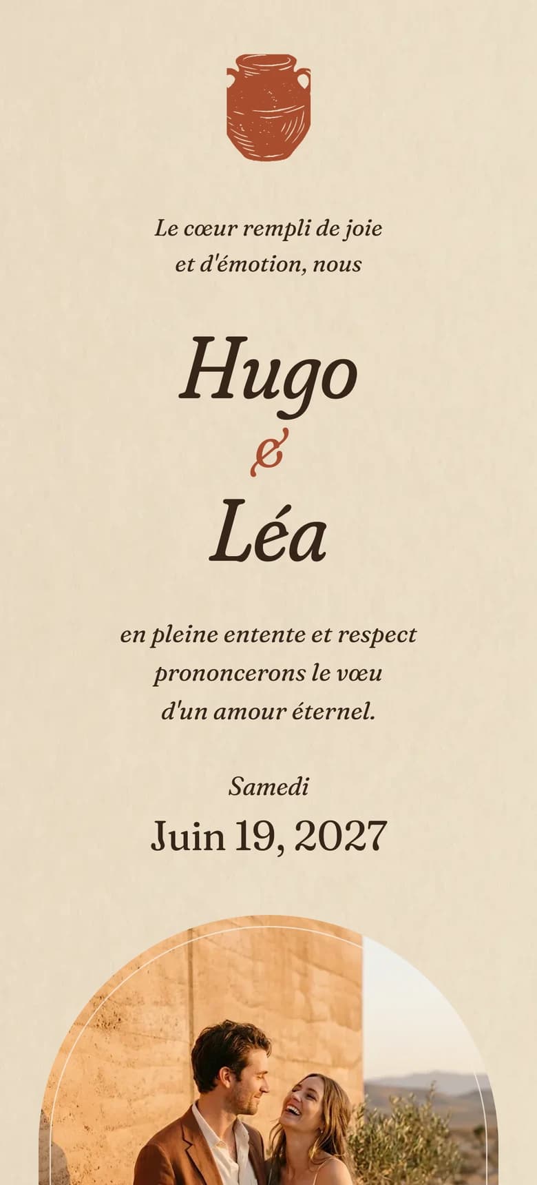 Aperçu du modèle d'invitation de mariage Boho Terracotta II